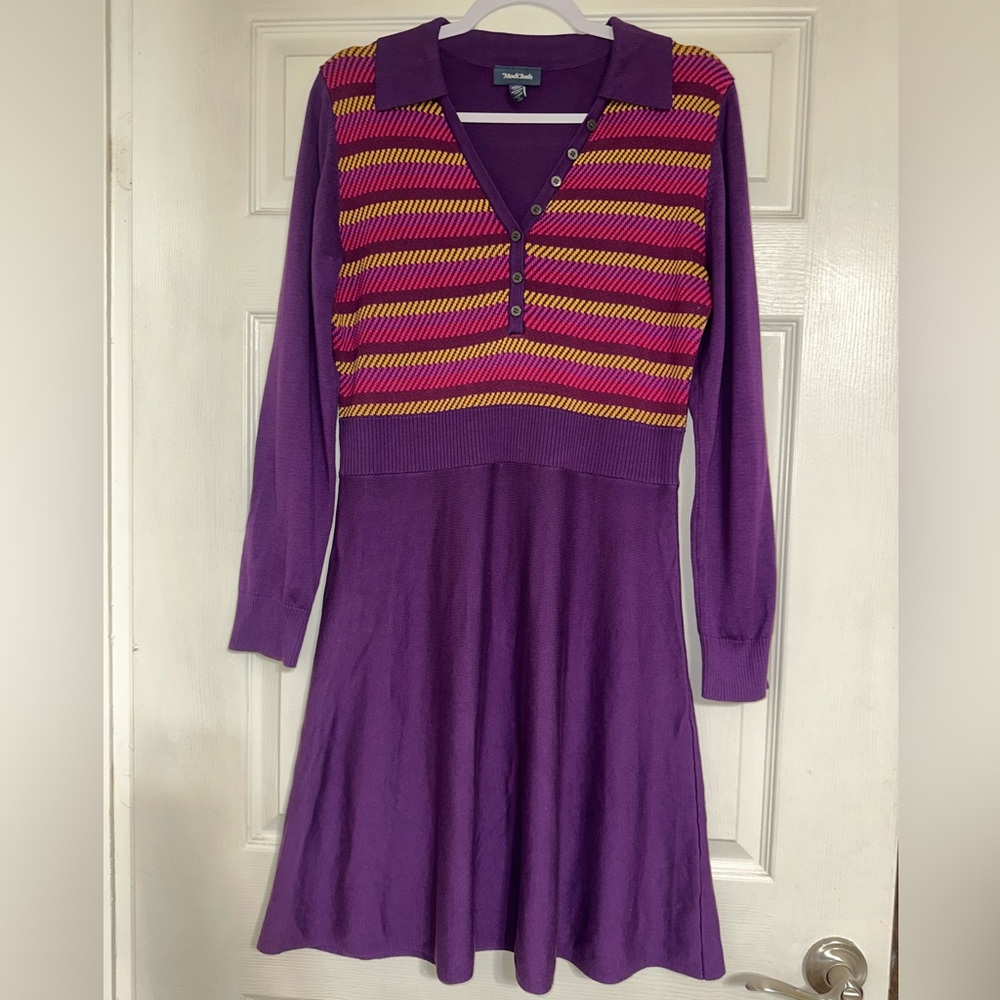 Modcloth Marsha, Marsha, Marsha Purple Sweater Dress View 4